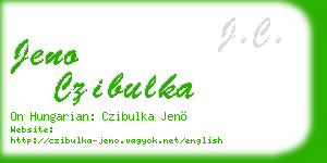 jeno czibulka business card