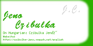 jeno czibulka business card